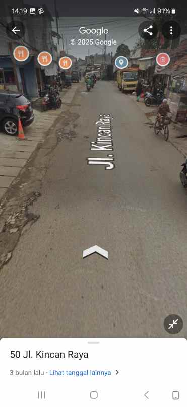 ruko gudang kantor jalan kincan dekat pintu