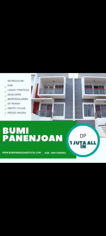 rumah 2 lantai dp 1 juta all in