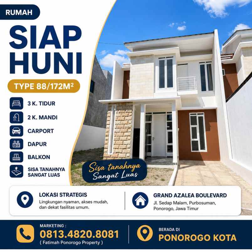 rumah 2 lantai syariah siap huni ponorogo kota