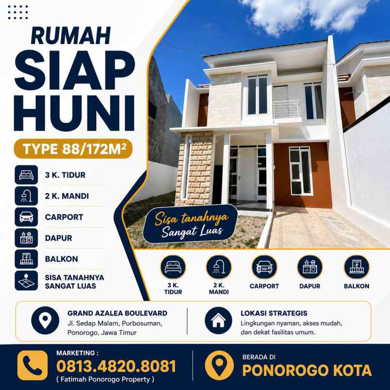rumah 2 lantai syariah siap huni ponorogo kota