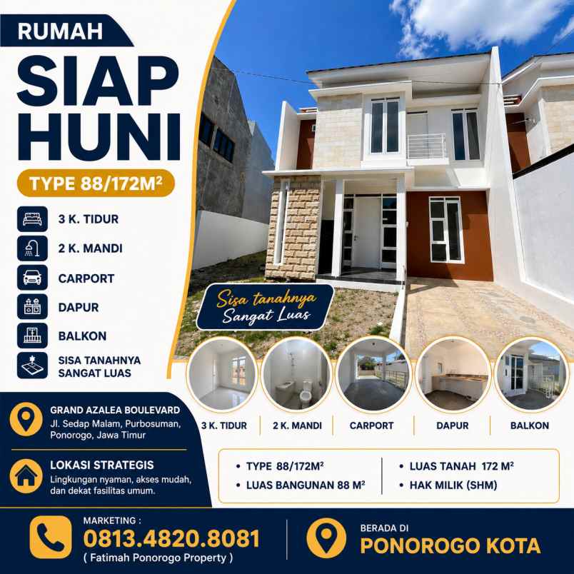 rumah 2 lantai syariah siap huni ponorogo kota