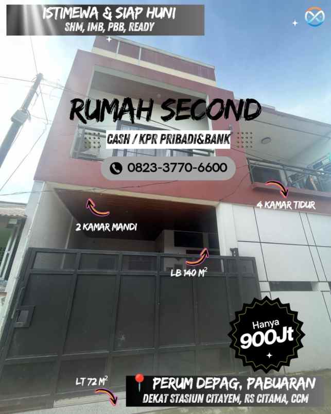 rumah bisa kpr bank pribadi di komplek depag pabuaran