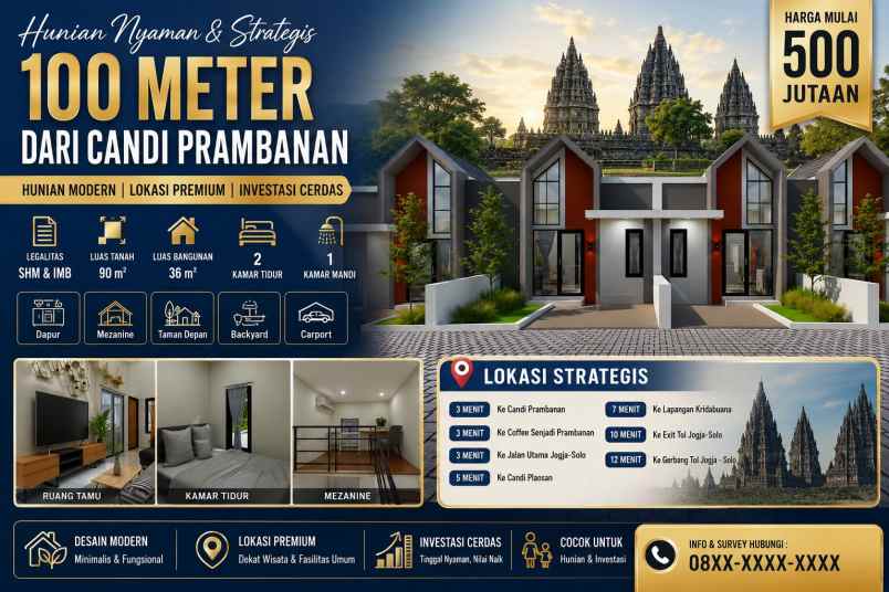 rumah strategis dekat prambanan mulai 500 jutaan
