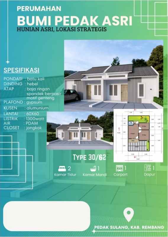 rumah subsidi dijual murah lokasi strategis