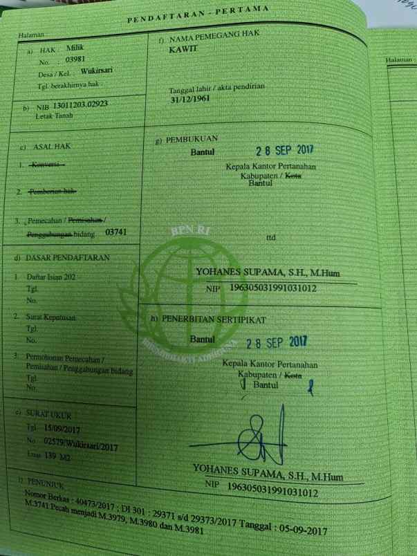 tanah jl imogiri timur