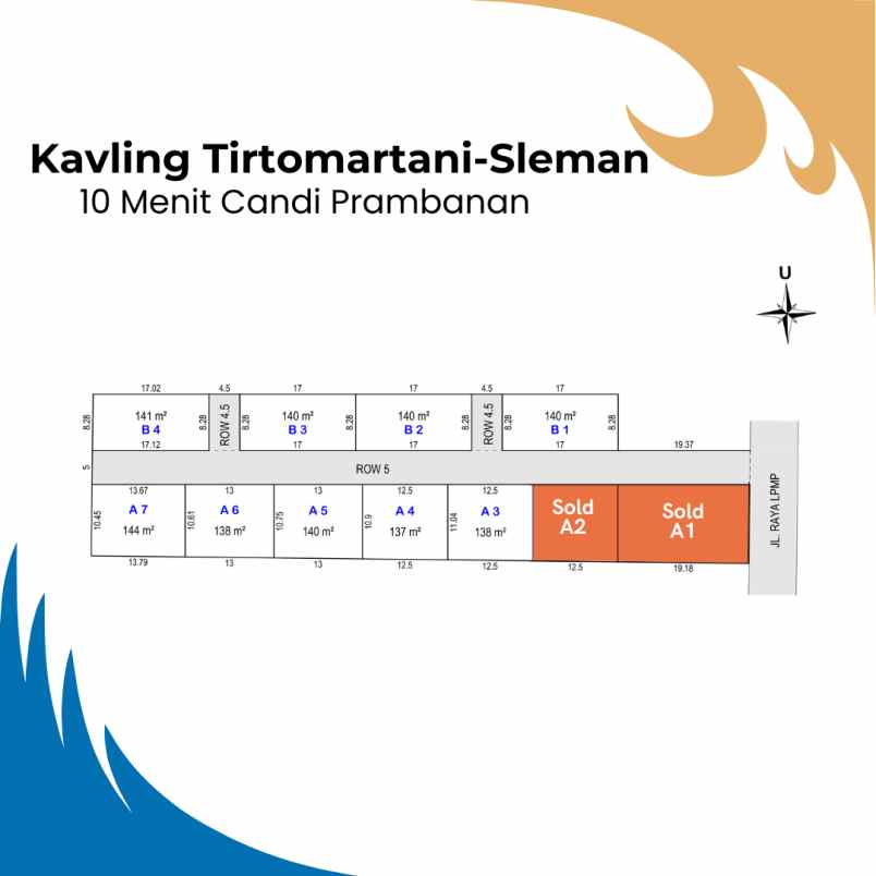 tanah kalasan di jl lpmp cocok hunian dan investasi
