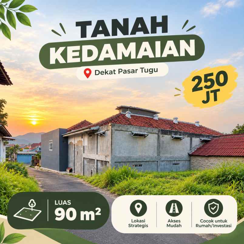 tanah kedamaian dekat pasar tugu lampung