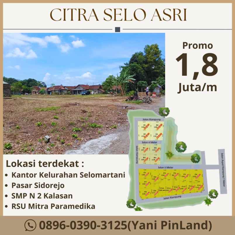 tanah murah di kalasan dekat kelurahan selomartani