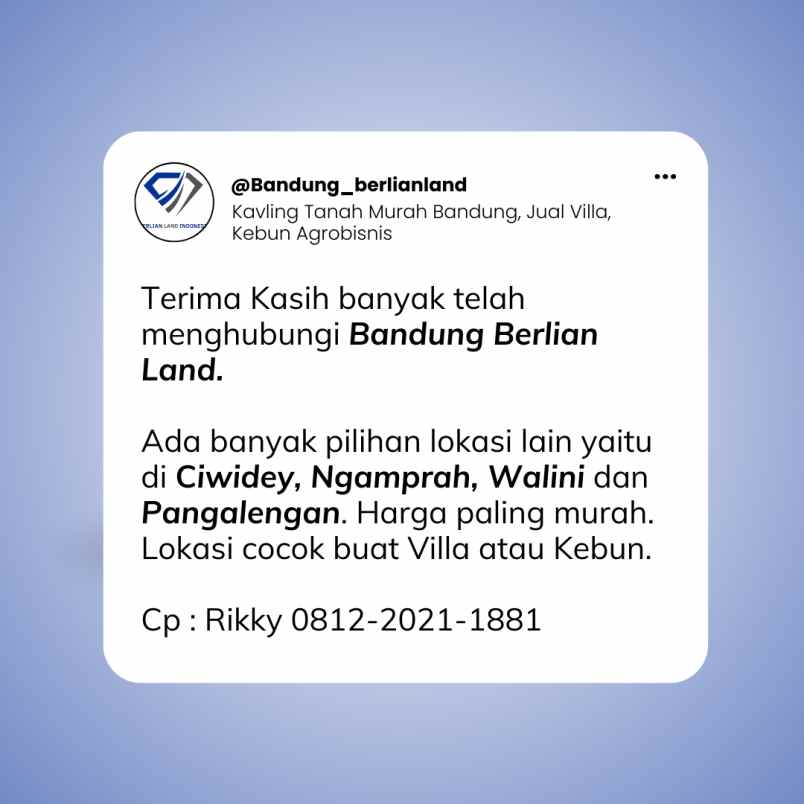 tanah murah lokasi strategis dibandung