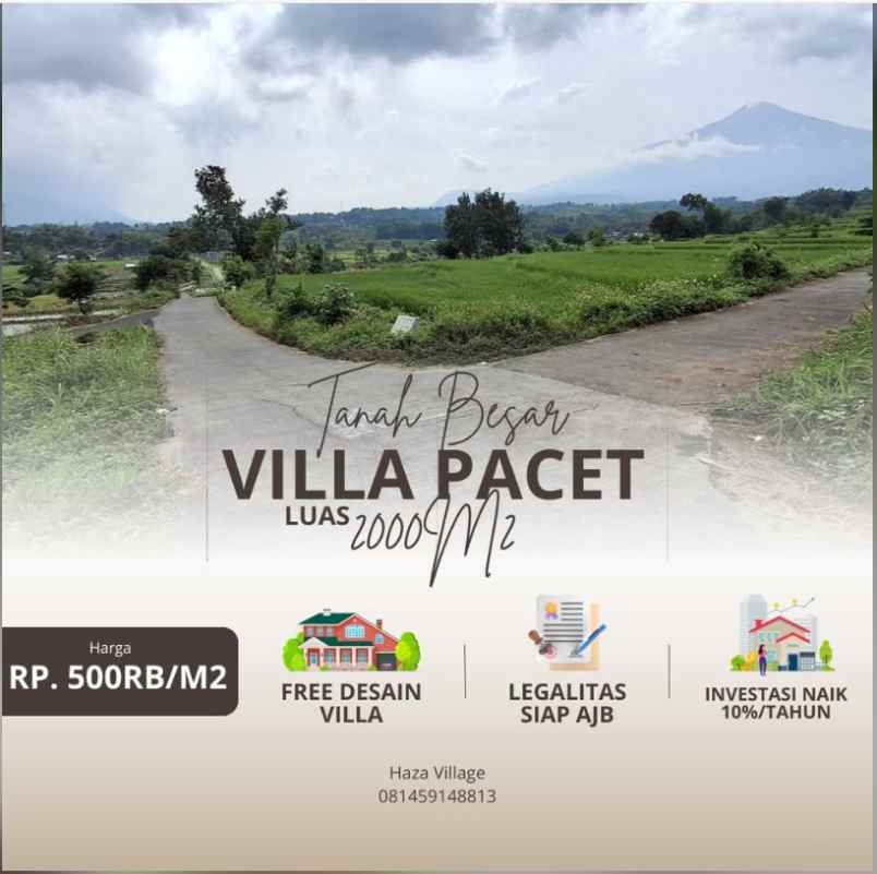 tanah ukuran besar villa pacet