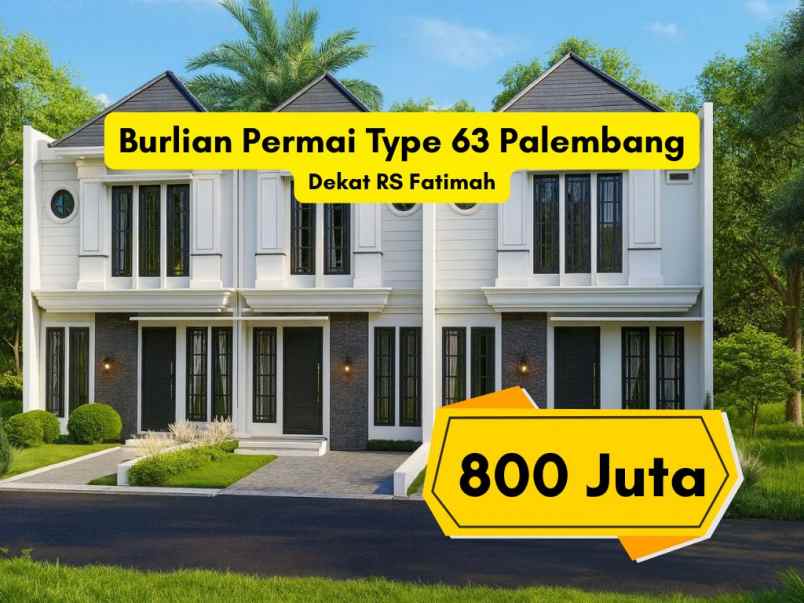 townhouse sukabangun palembang harga 800 juta