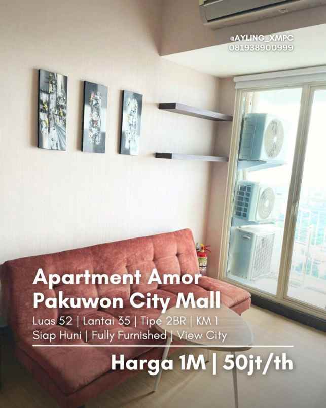 amor pakuwon city mall siap huni fully furnished