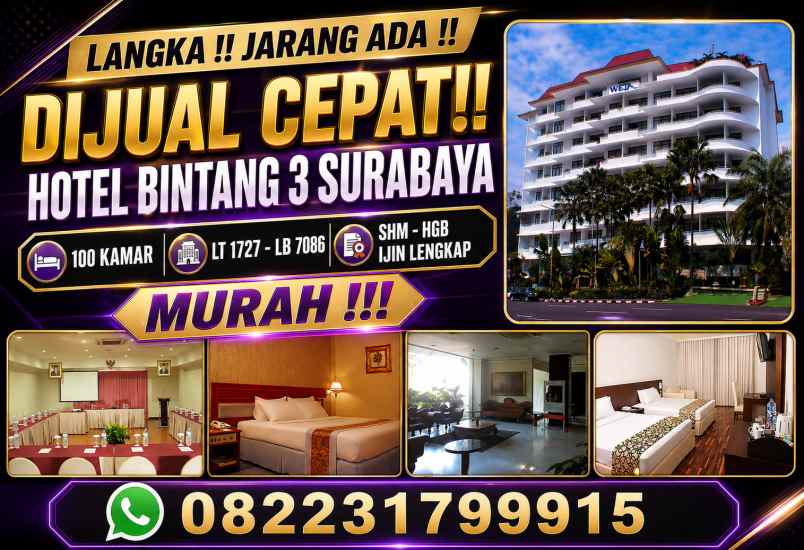 dijual hotel jl genteng kali genteng