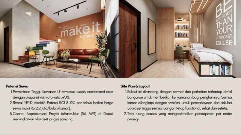 dijual kost jl h boan lisan kukusan