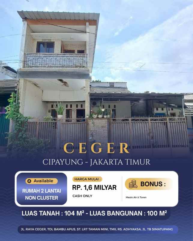 dijual rumah ceger
