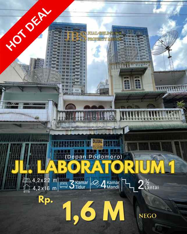 dijual rumah jalan laboratorium 1 depan