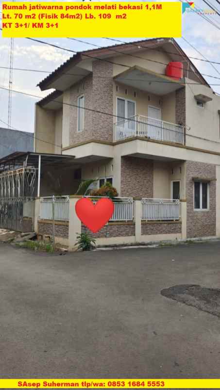 dijual rumah jatiwarna bekasi jawa barat