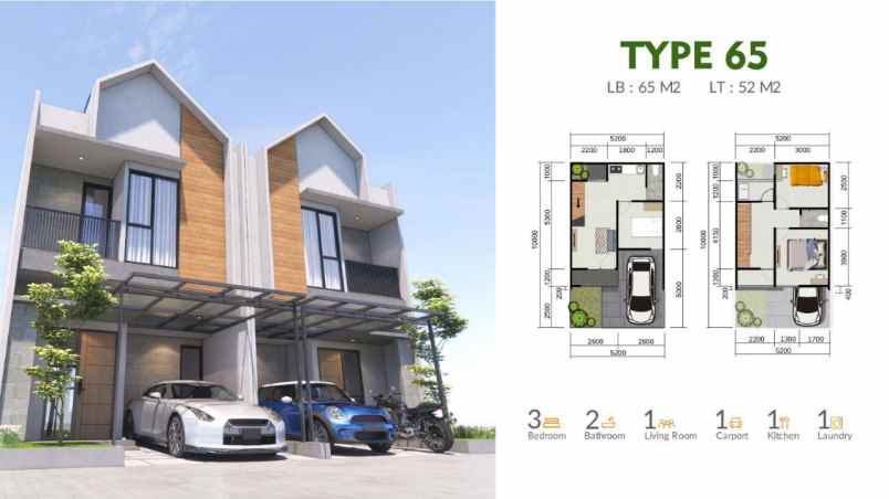 dijual rumah jl h imun jatiasih kec