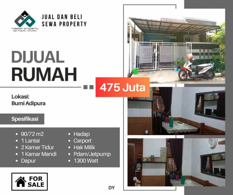 dijual rumah komplek bumi adipura