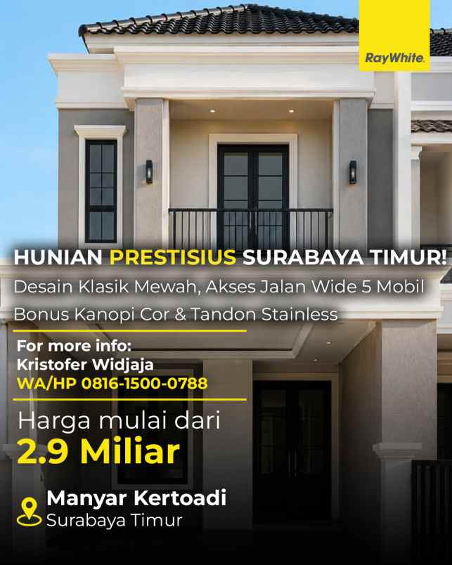 dijual rumah manyar kertoadi