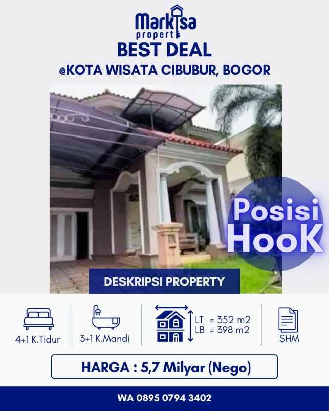 dijual rumah siap huni di kota wisata cibubur bogor