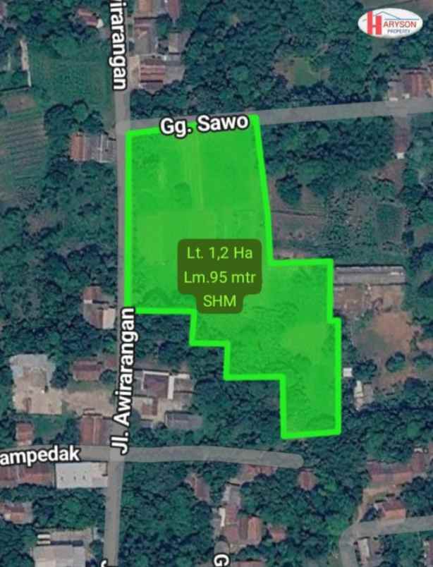 dijual tanah 1 2 hektar setu bekasi