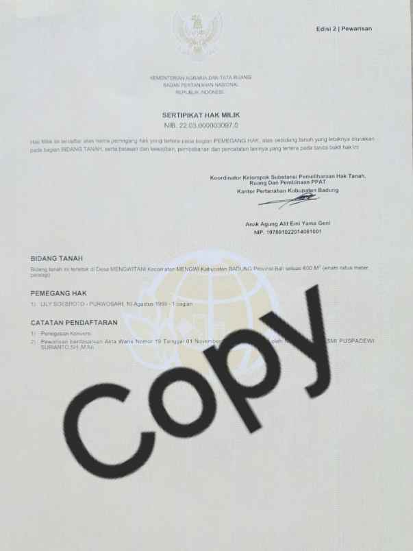 dijual tanah abian tuwung