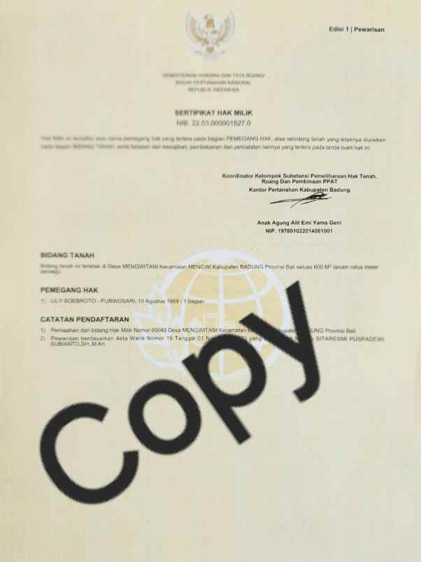 dijual tanah abian tuwung