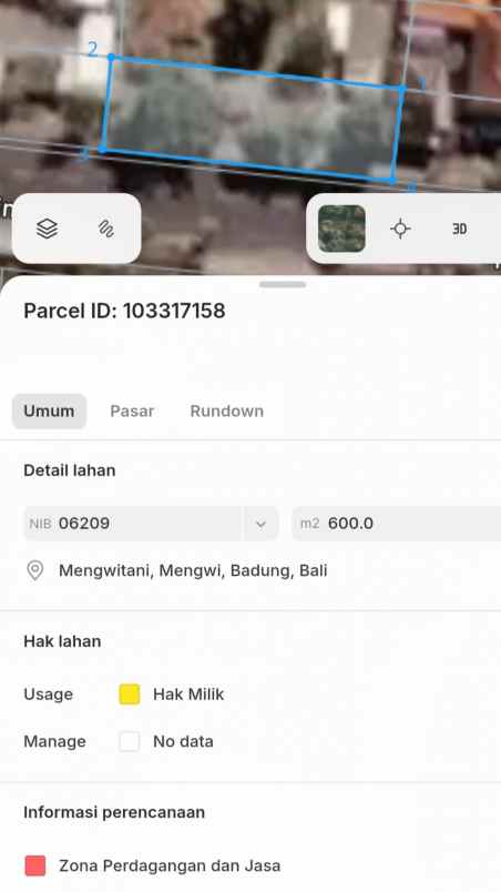 dijual tanah abian tuwung