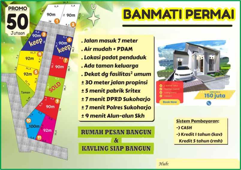 dijual tanah banmati sukoharjo jawa tengah