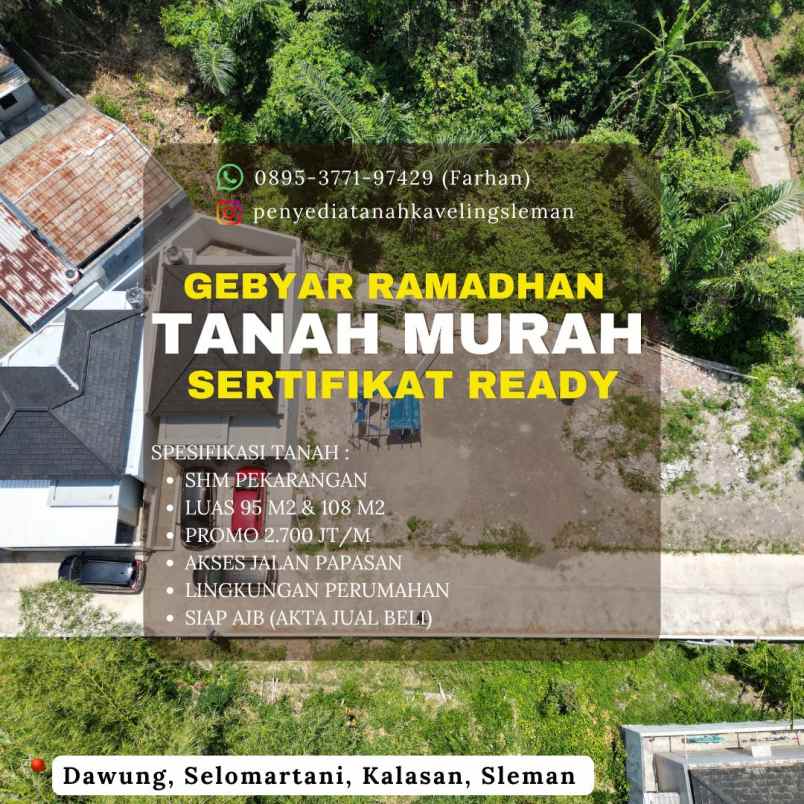 dijual tanah dawung selomartani kalasan