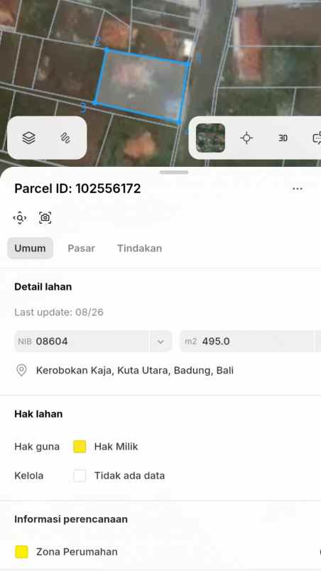 dijual tanah gatsu barat