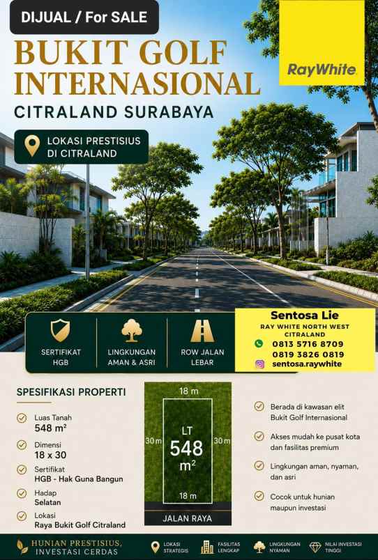 dijual tanah jalan bukit golf internasional