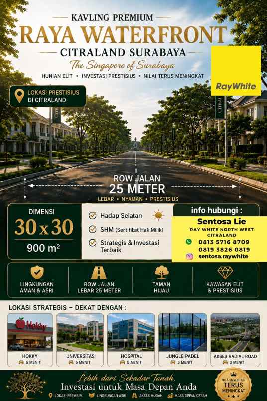 dijual tanah jalan raya waterfront