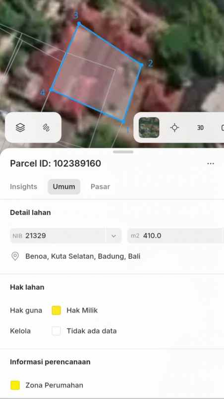 dijual tanah jl bulakan sari
