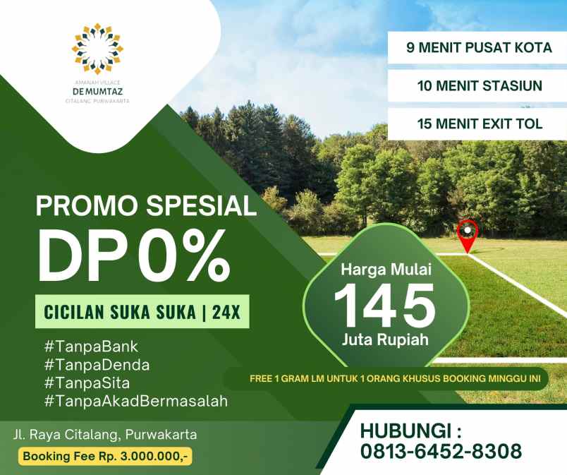 dijual tanah jl kolonel rahmat citalang