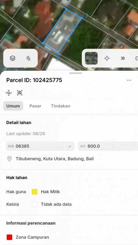dijual tanah jl pemelisan agung