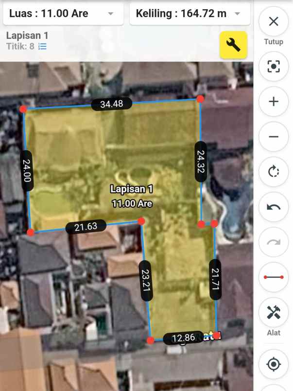 dijual tanah jl raya basangkasa
