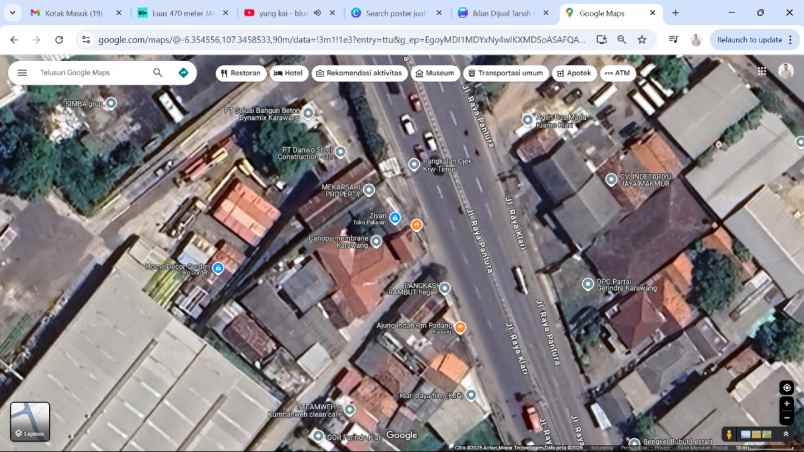 dijual tanah jl raya klari pantura