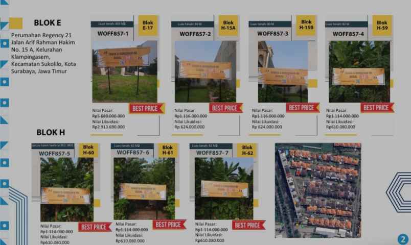 dijual tanah kav lelang jawa timur surabaya