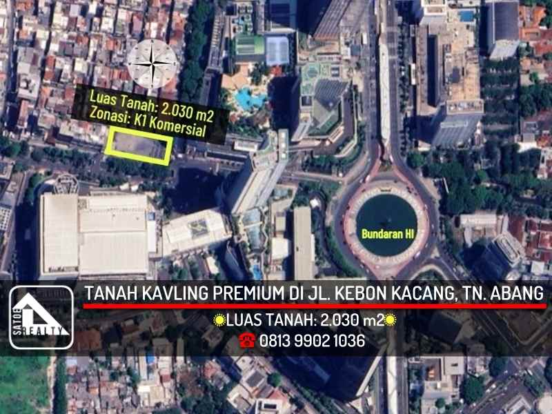 dijual tanah kebon kacang tanah abang