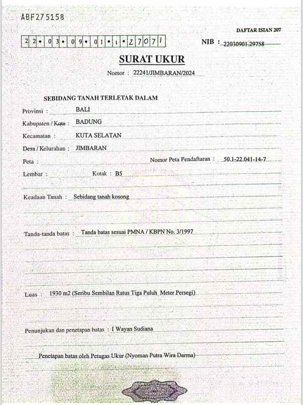 dijual tanah pantai balangan