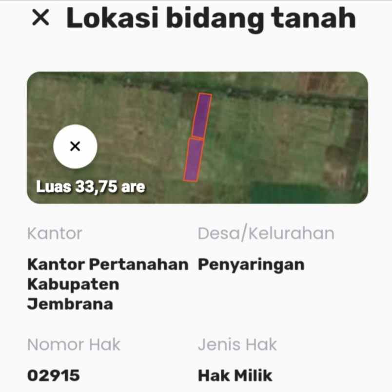 dijual tanah penyaringan