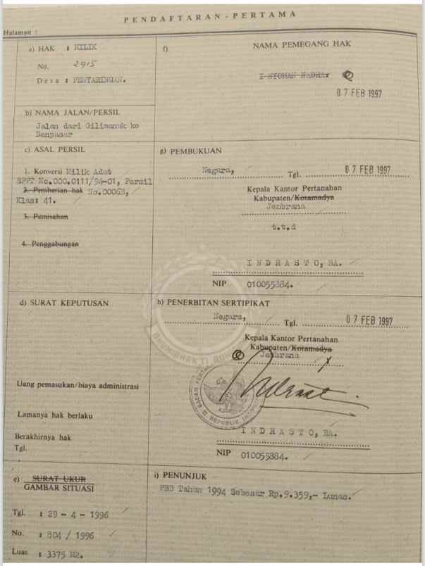 dijual tanah penyaringan