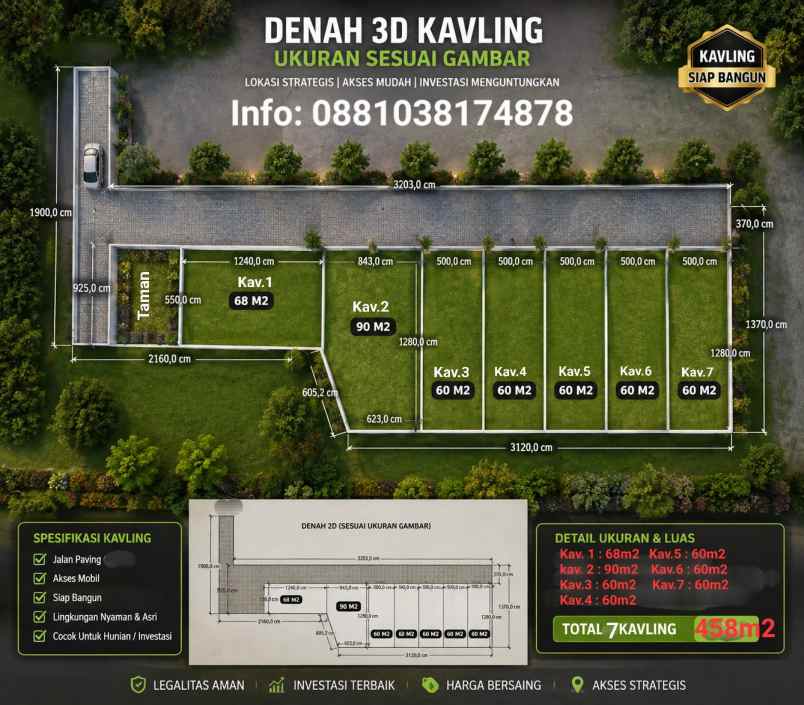 dijual tanah pondok kacang barat