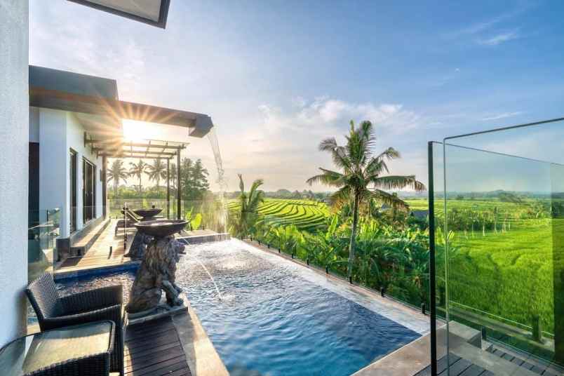 dijual villa mewah dengan view sawah di beraban