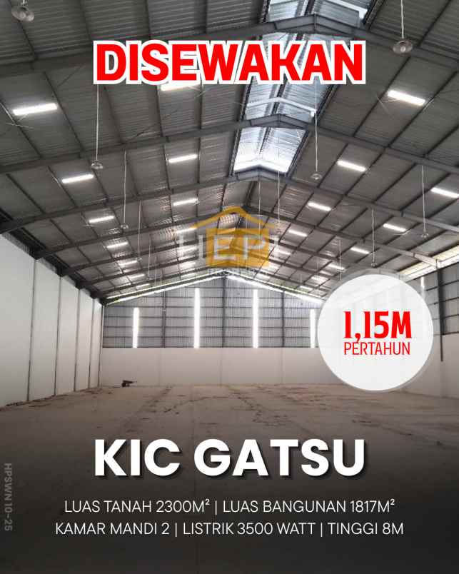 disewakan gudang di kic gatsu semarang