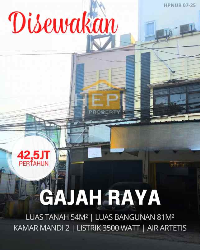 disewakan ruko di gajah raya gayamsari semarang