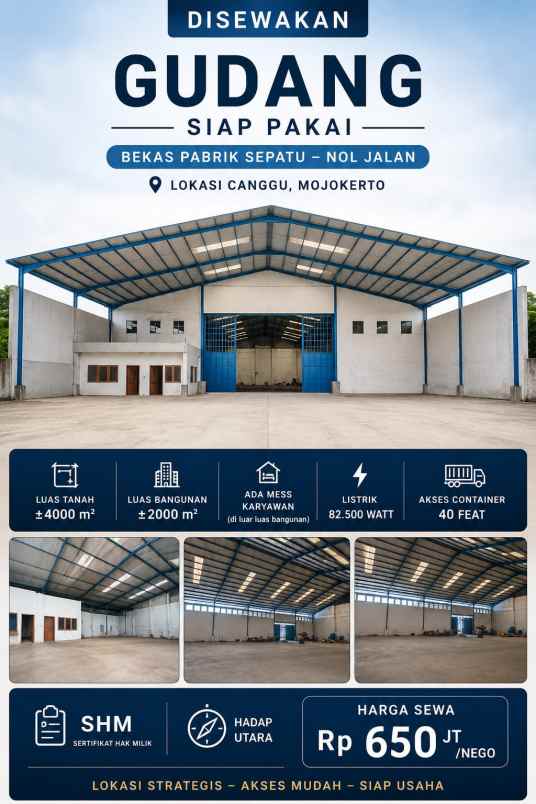 disewakan ruko gudang kantor jalan raya canggu