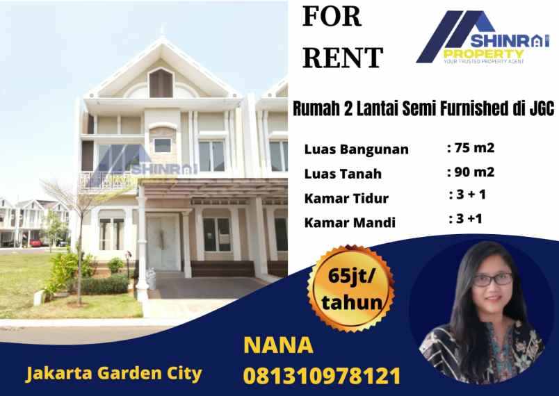 Rumah Minimalis 2 Lantai Semi Furnished Di Jgc Jakarta Garden City